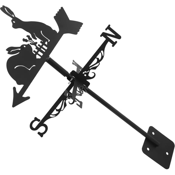 Milisten Metal Wind Vane Set with Retro Iron Design and Weather Indicator for Outdoor Garden and Patio Decoration