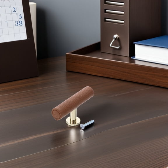 Milisten Modern PU Drawer Pull with T Bar Design for Kitchen Cupboards and Bedroom Furniture