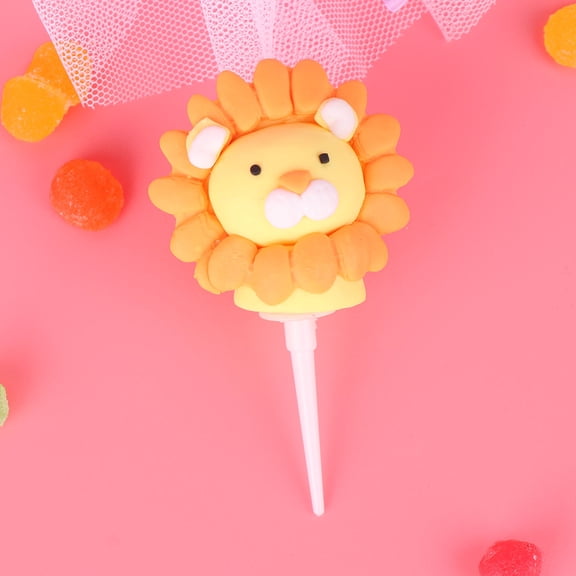 Milisten Multi Color Lion Cake Topper Safe Polymer Clay Decoration for Birthdays and Parties Size 1PC