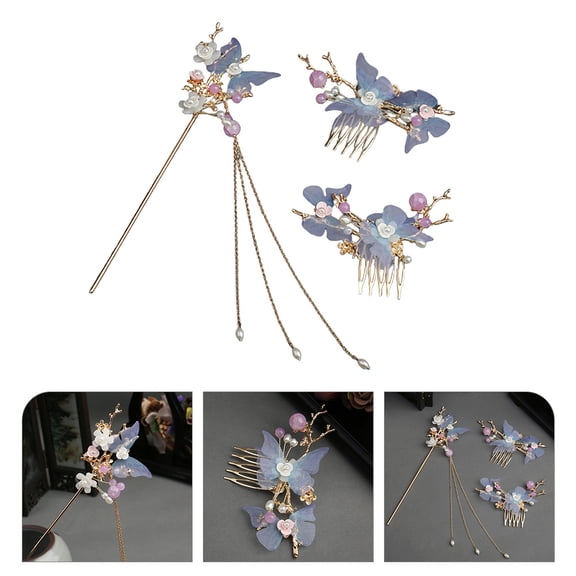Milisten 1 Set Chinese Hair Chopsticks Long Tassel Antique Hair Accessories for Women Weddings
