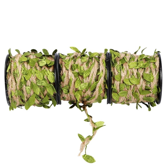 Milisten Practical Simulation Leaf Rattan Rope for Wedding Gar and Home Decor
