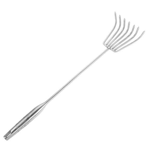 Milisten Plated Silver Stainless Steel Sand Rake for Beach and Garden Soil Loosening and Shell Hunting