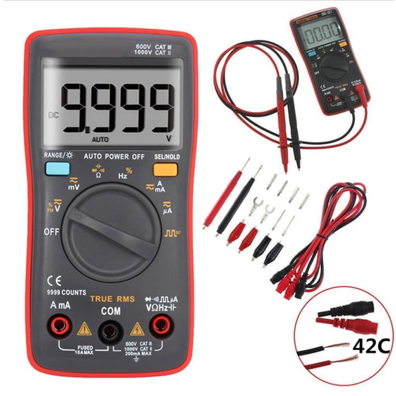 Milisten Digital Handheld Multimeter with Large LCD Screen for Accurate Industrial and Home Electrical Testing