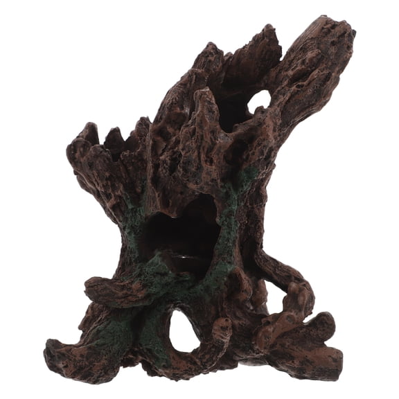 Milisten Natural Resin Driftwood Aquarium Hideout with Hollow Tree Trunk Fish Decoration for Freshwater and
