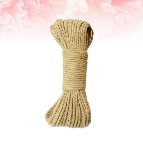 Milisten Natural Thick Jute Rope Light Yellow Twisted Biodegradable Rope for Binding and Crafts