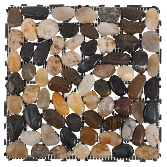 Milisten Natural River Rock PVC Stepping Stones for Decorative Garden Paths