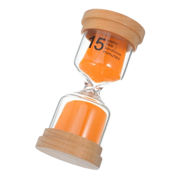 Milisten Orange Wooden Sandglass Timer 15 Minute, Ideal for Home, Silent Sand Flow, Multi-Scene Utility