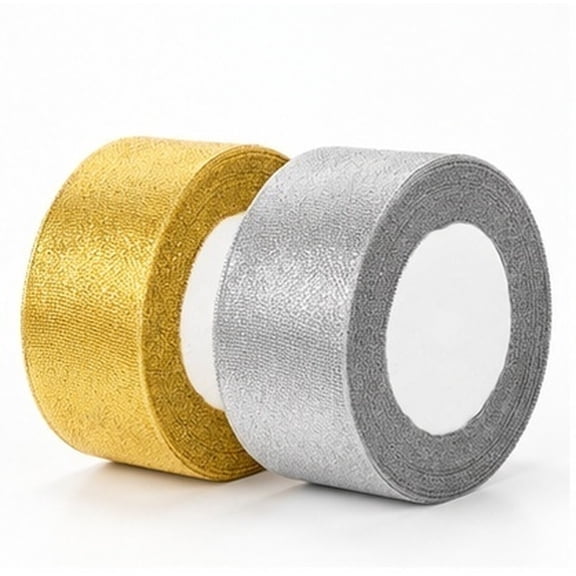 Milisten Assorted Color Glitter Fabric Ribbon for Wrapping, Crafting, Decorations and Party Supplies
