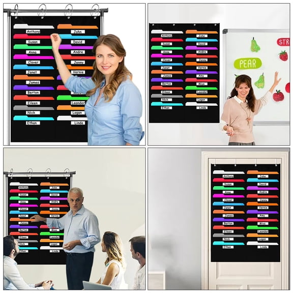 Milisten Black Wall Mount File Organizer for Classroom and Office with Large Capacity Storage