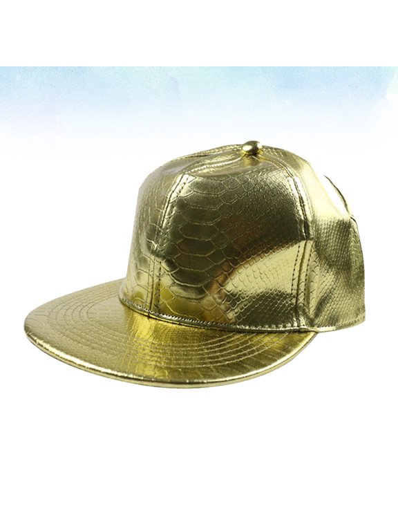 Golden Snake Pattern Baseball Hat PU Comfortable for Everyday and Outdoor Activities