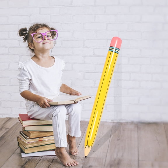 Milisten Inflatable Pencil Balloon Kit Yellow PVC for School and Party Decorations