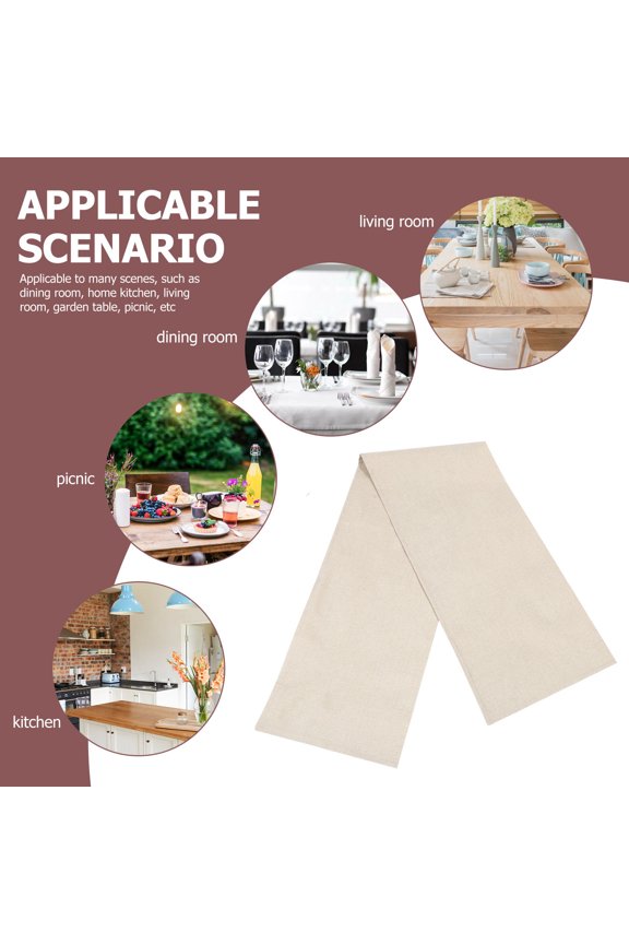 Linen Table Runner Double-Sided Beige Ideal for Wedding Party Tsgiving and Family Dinners