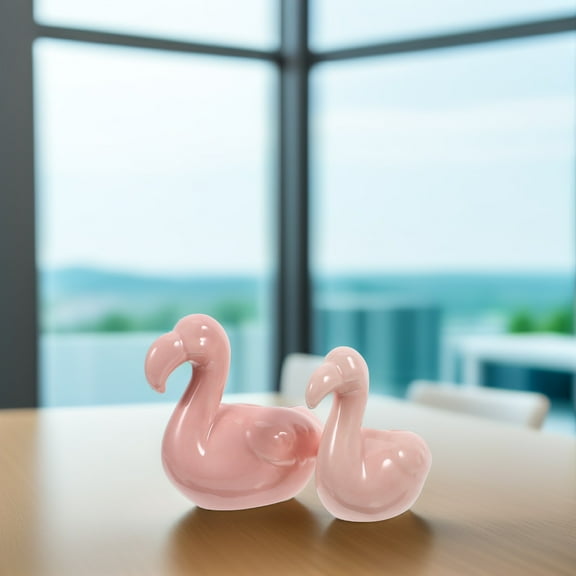 Milisten Planters Flamingo Flowerpot Ceramic Pink 2Pack For Office Decoration