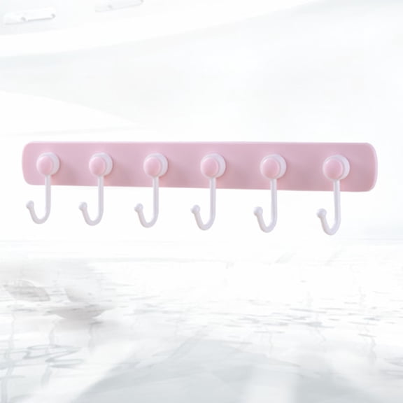 Milisten Plastic Adhesive Hook Pink Strong Stick Hook for Hanging Kitchen and Bathroom Items