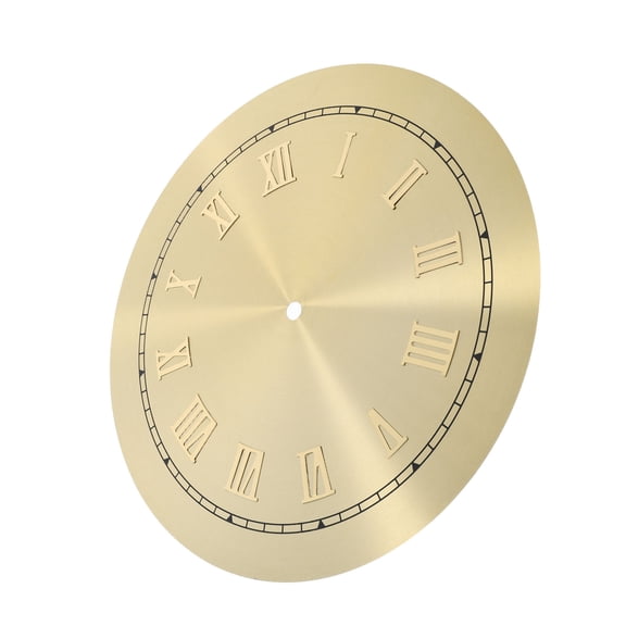 Milisten Clock Faces for Crafts Golden Metal Round Dial Face Quartz Movement for DIY Projects 1Set