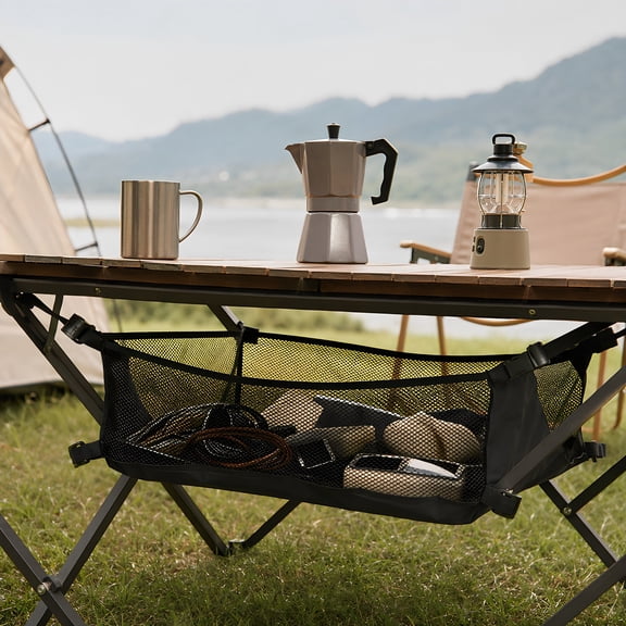 Milisten Folding Table Storage Bag Black Portable Mesh Organizer for Camping