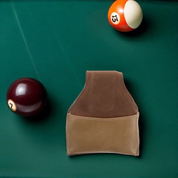 Milisten Portable Pool Chalk Holder Pouch in Light Brown PU for Enhanced Shot Accuracy and Chalk Protection