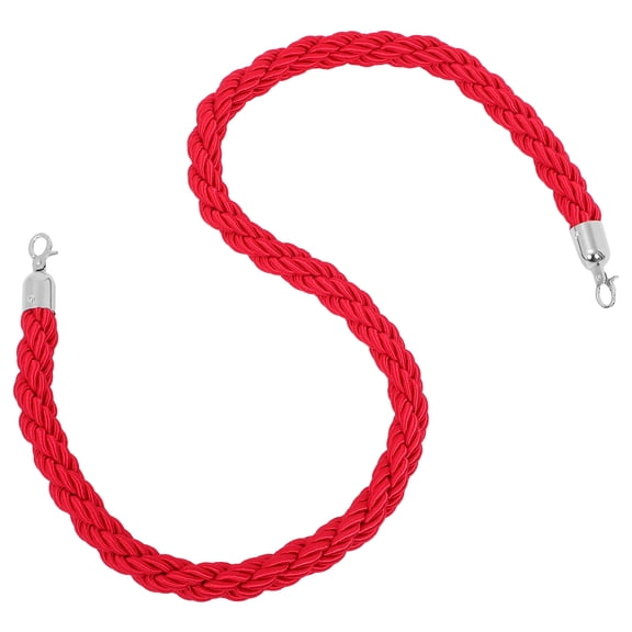 Milisten Professional Red Braided Rope Barrier for Queue Line Control and Safety in Public Venues