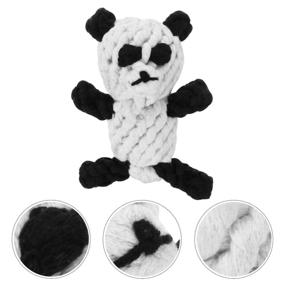Milisten Cotton Rope Pet Chew Toys for Dogs and Cats, Panda Design, Teeth Cleaning, Washable, Interactive Play