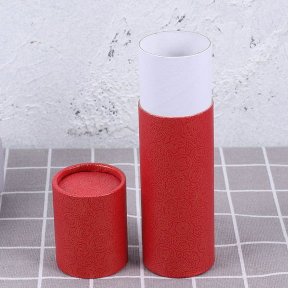 Milisten Paper Tube Picture Storage Containers Red 1Pcs