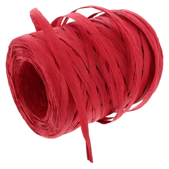 Milisten Red Raffia Ribbon, Durable Paper Twine for Wrapping, Floral, and DIY