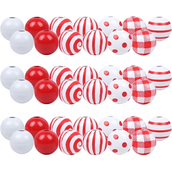 Milisten Red Round Wooden Beads 140Pcs For Home Decoration And Diy Projects