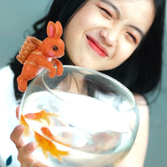 Milisten Resin Bunny Figurine for Aquarium Decoration and Easter Basket Craft Design
