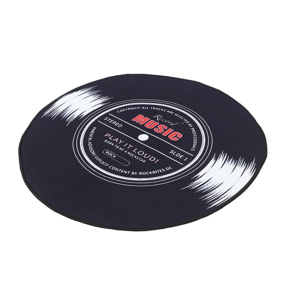 Milisten Retro Vinyl Record Rug Non Slip Washable Round Floor Mat for Home Music Room Vintage Decor