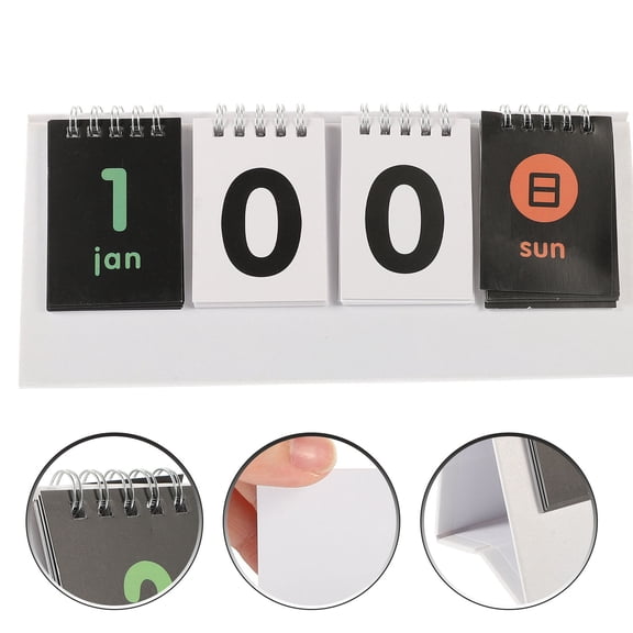 Milisten Desk Calendar Multi Color Reversible Design for Yearly Use and D Day Countdown