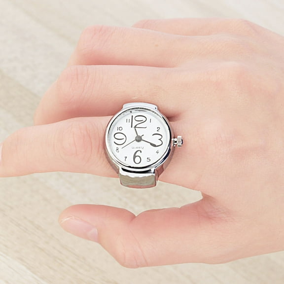 Milisten Couple Ring Watch White Stylish Decor for Clear Time Reading