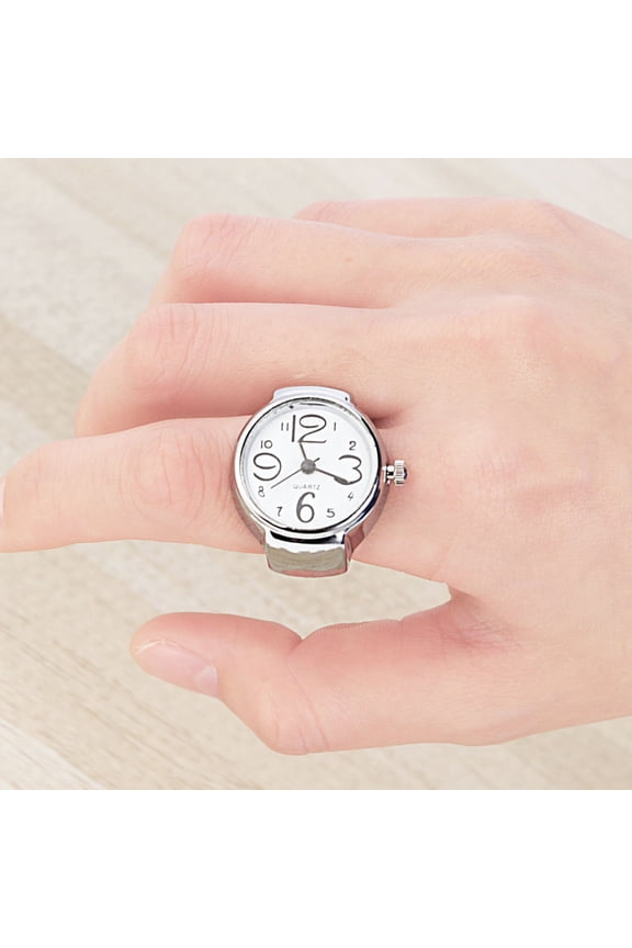 Couple Ring Watch White Stylish Decor for Clear Time Reading