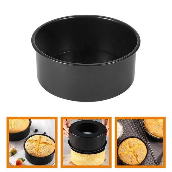 Milisten Round Cake Pan for Baking Made of Black Stainless Steel with Detachable Bottom