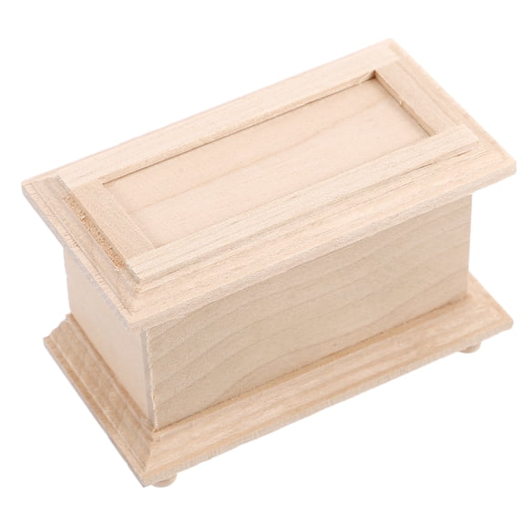 Milisten Dollhouse Chest Box Dollhouse Accessories White Wood 1Pcs 3.2*2.0*1.7in Storage
