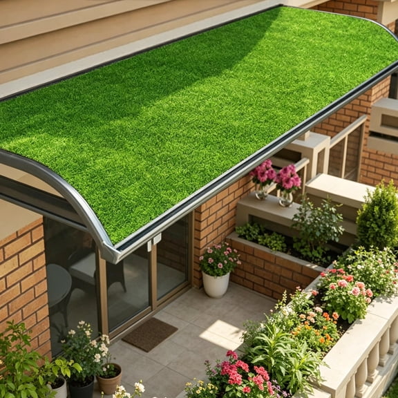 Milisten Outdoor Synthetic Turf Pad with Peel Stick Backing for Noise Dampening and Easy Installation on Balcony