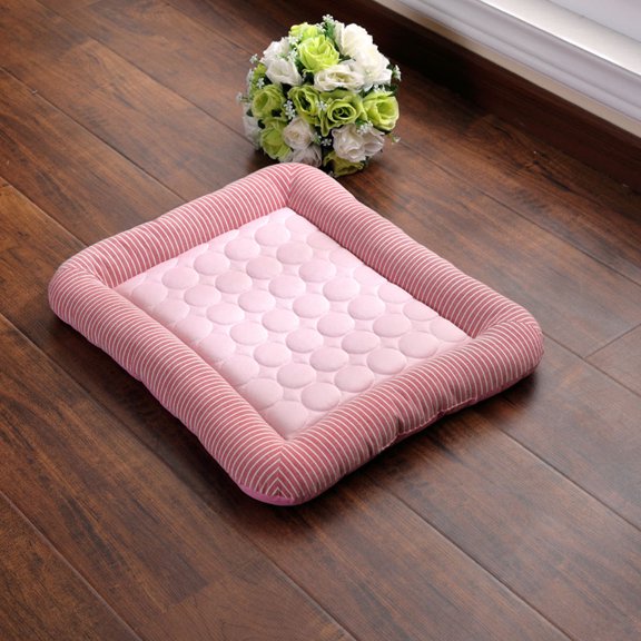 Milisten Self Cooling Pad For Pets Ice Silk Cat Bed Pink 1Pcs