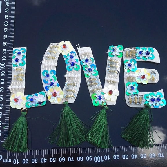 Milisten Sequins Sewing Patch Love Design for Clothes Hats and Bags Assorted Colors