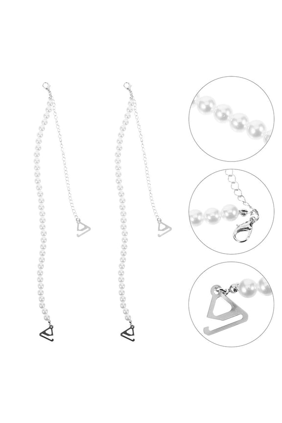 6Pcs Adjustable Bridal Straps for Women White Plastic Metal Non- Decorative Straps for Formal