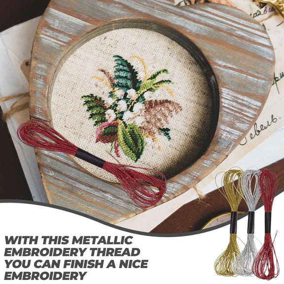 Milisten Wear Resistant Metallic Embroidery Thread Perfect for DIY Crafts and Quilting