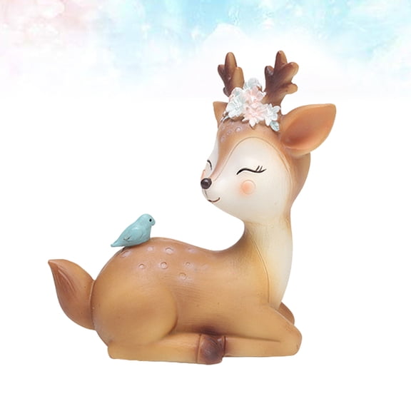 Milisten  Sika Deer Ornament Decor 3d Statue Car Decoration Christmas Decorations Baby