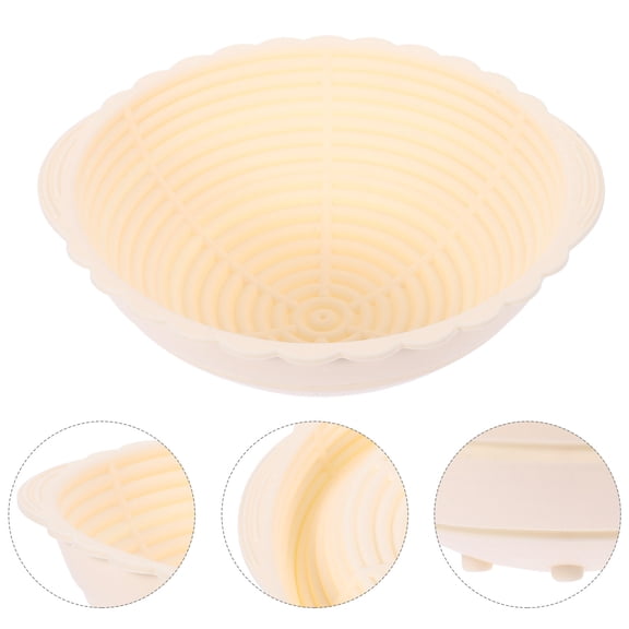 Milisten Silicone Bread Proofing Basket Beige Smooth Surface for Rising Dough and Homemade Baking