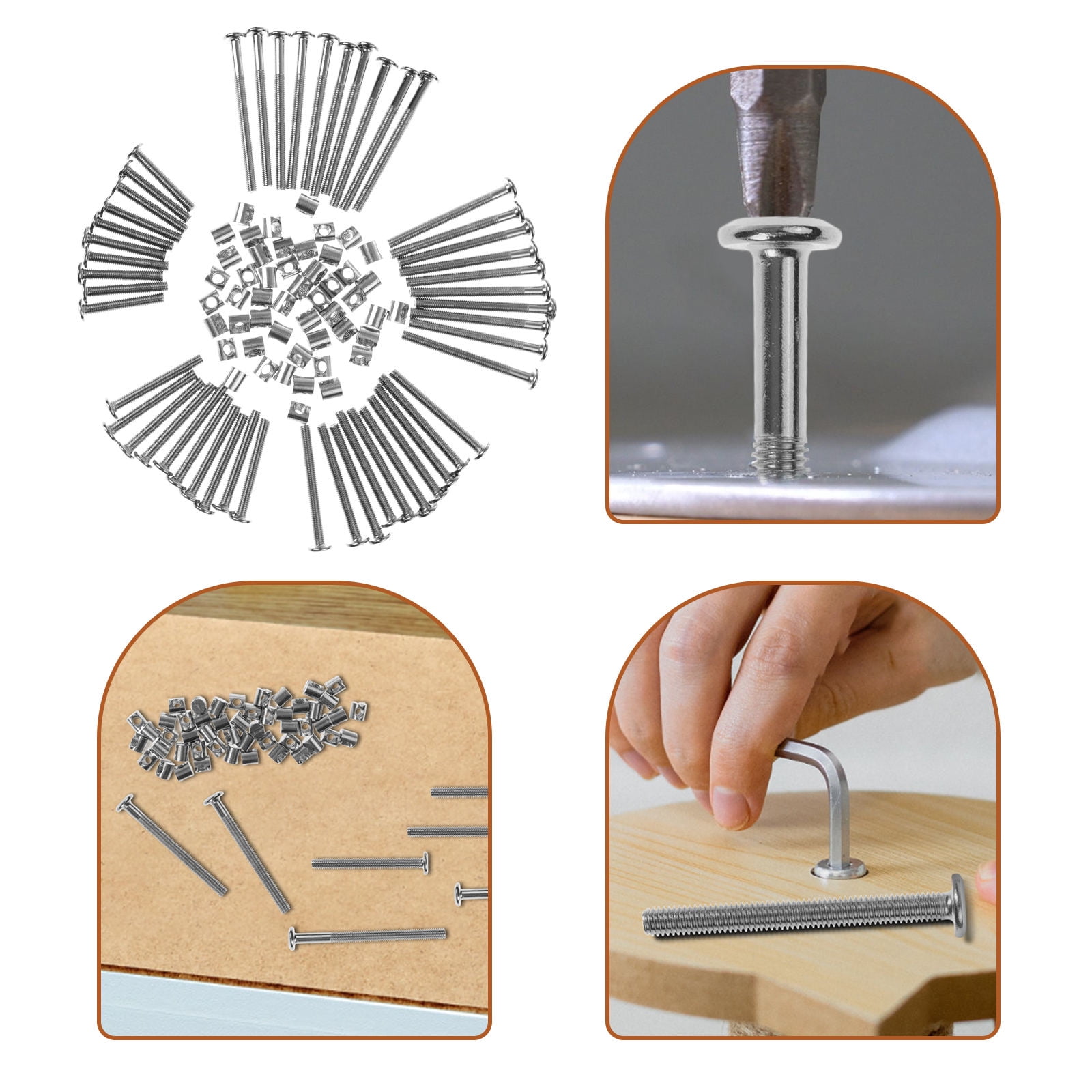 Milisten Furniture Repair Kit with Hexagon Socket Bolts, Complete ...