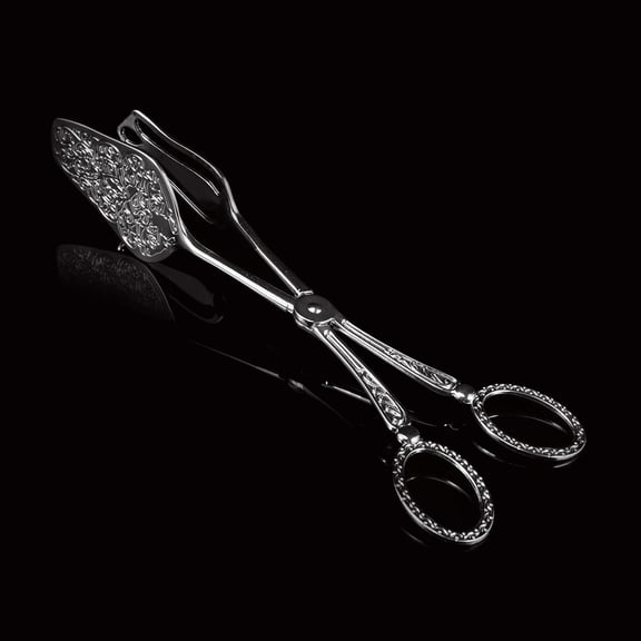 Milisten Vintage Retro Food Serving Tongs Zinc Alloy Heat Resistant Kitchen Tool for Barbecue 1Set