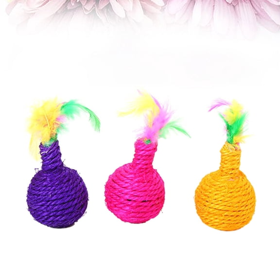 Milisten 3pcs Cat Exercise Toys Ball Toy Random Color for Cat Claw Grinding