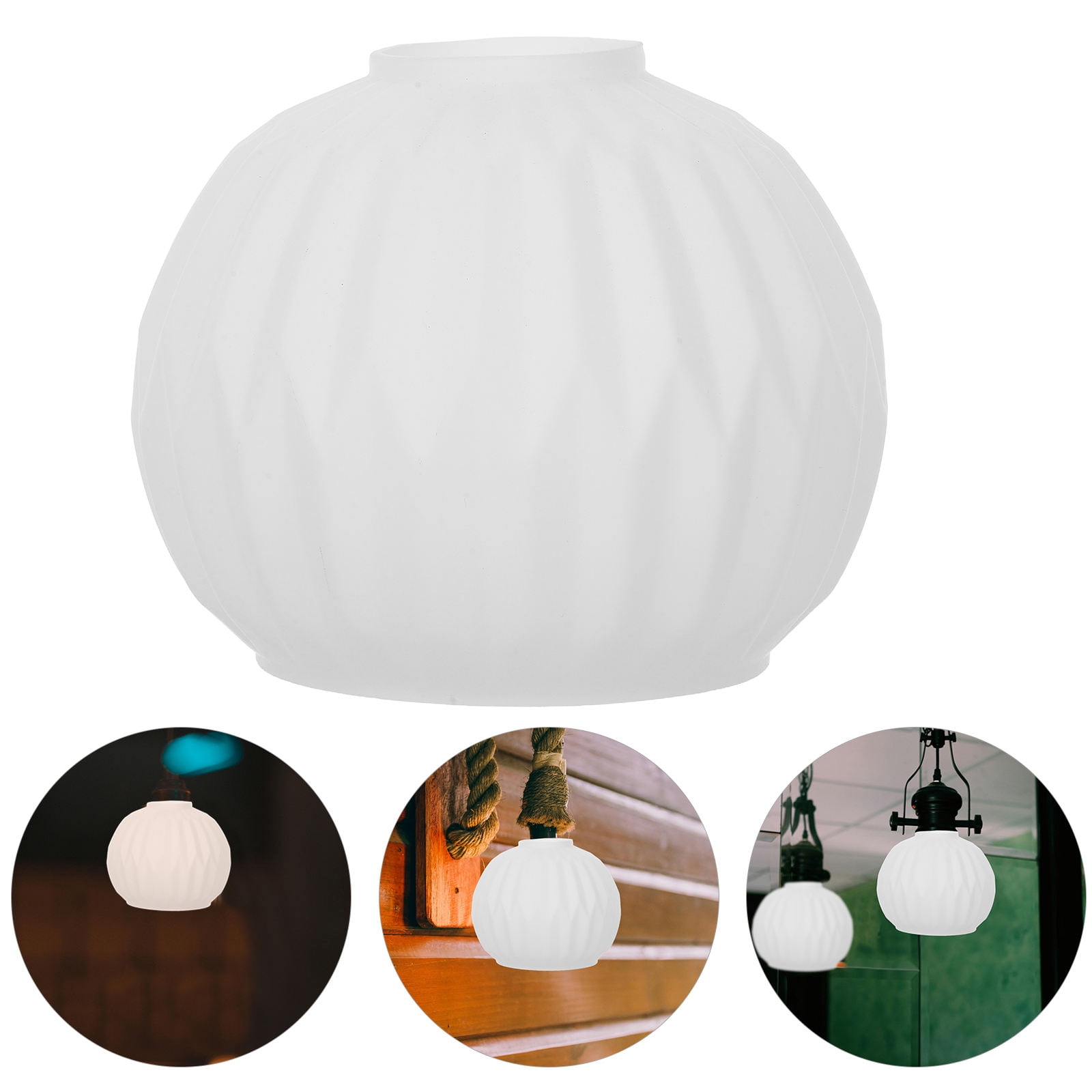 Milisten Round Glass Lamp Shade Replacement in White for Table Lamps ...