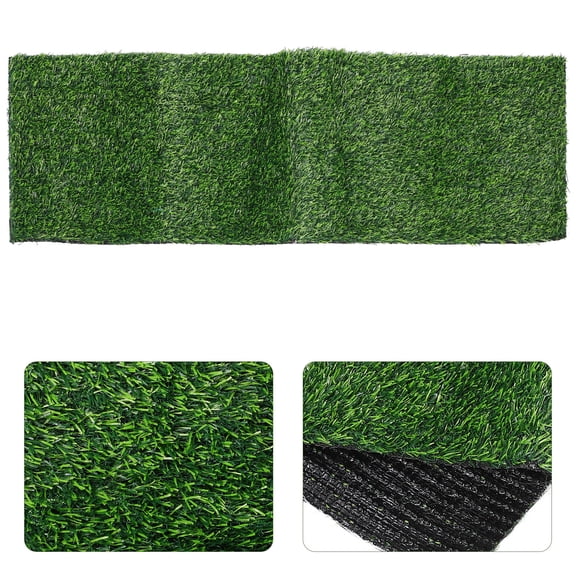 Milisten Faux Grass Table Runner with Black Latex Backing for Indoor Outdoor Use