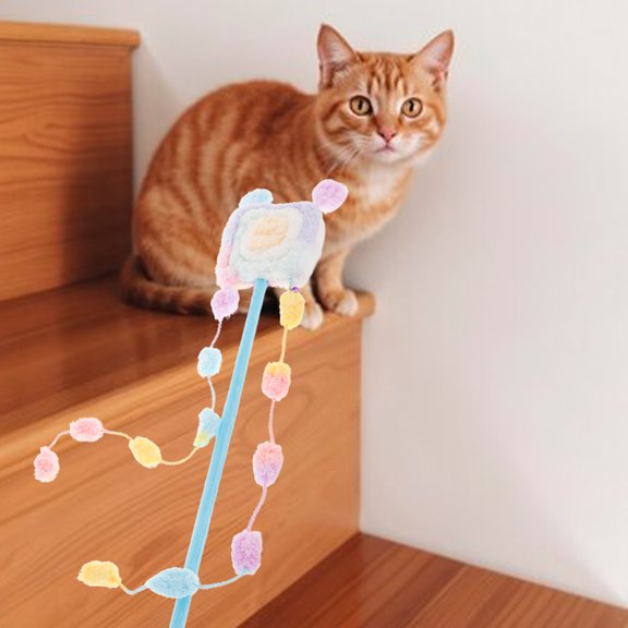 Milisten Soft Plush Cat Teaser Fun Lollipop Shape Ideal for Indoor Cats