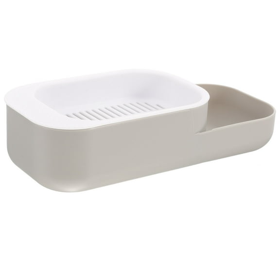 Milisten Light Grey Soilless Cat Grass Box with Double Layer Design for Convenient Indoor Planting