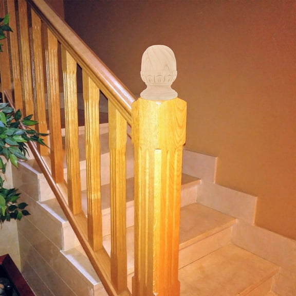 Milisten Natural Wood Bed Post Finials with Carved Detail for Home Decor