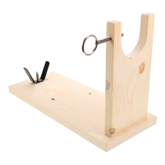 Milisten Spanish U-Shaped Pine Wood Ham Holder with Stable Metal Stand for Home Kitchen Serving Display