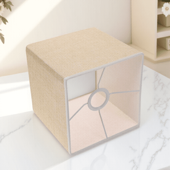 Milisten Square Table Lamp Shade Replacement Lampshade Light Yellow Linen Light Diffusion Living Room 1Pack